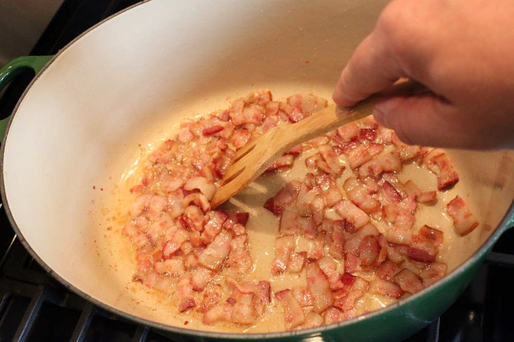 Saute the Chopped Bacon