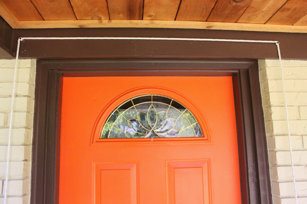 String Surounding the Front Door to make a Garland on