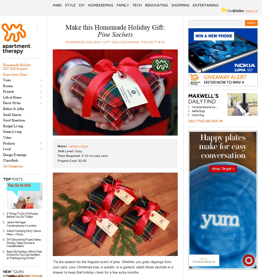 Apartment Therapy Homemade Holiday Gift Ideas