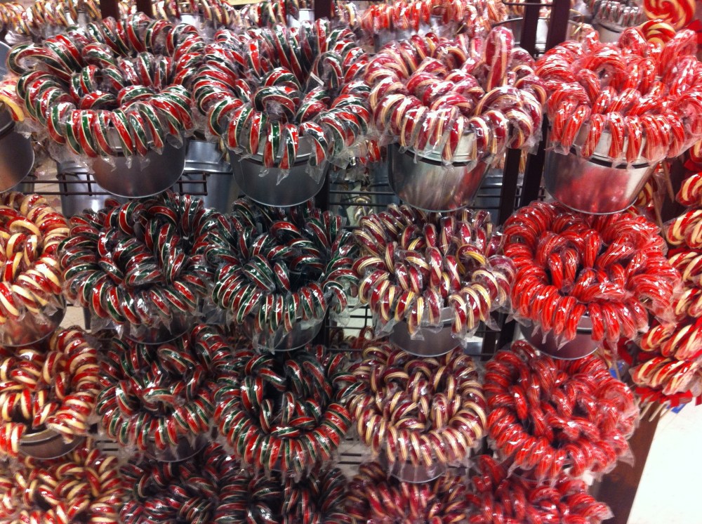 Buckets of Candy Canes at Hammond's Candy
