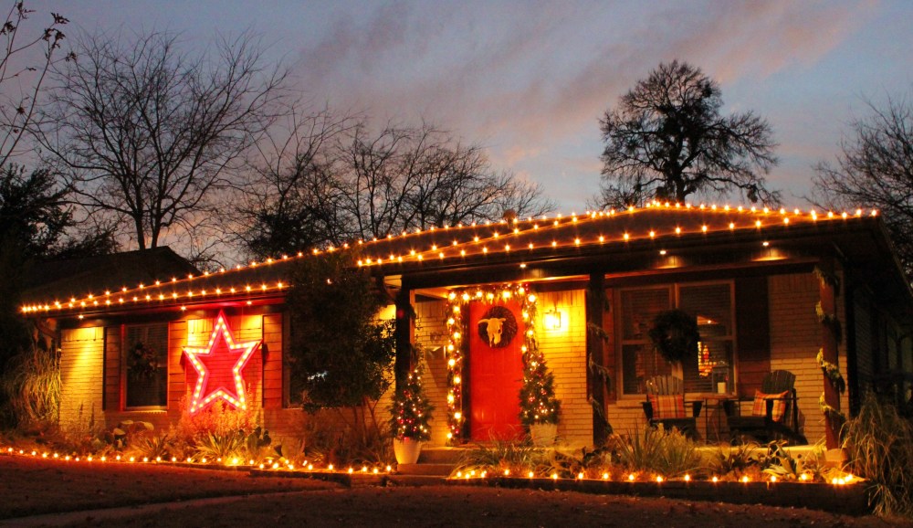 Lights Outside the Cavender House December 2013