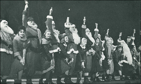 Santas lined up in Subways are for Sleeping