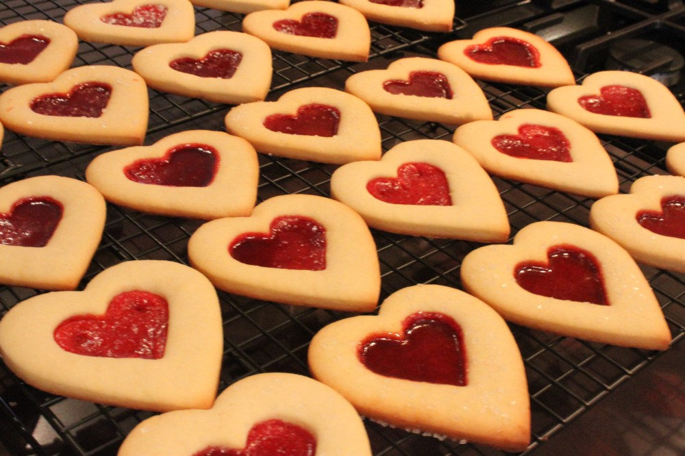 Finished Stain Glass Hearts Cooling on the Racks
