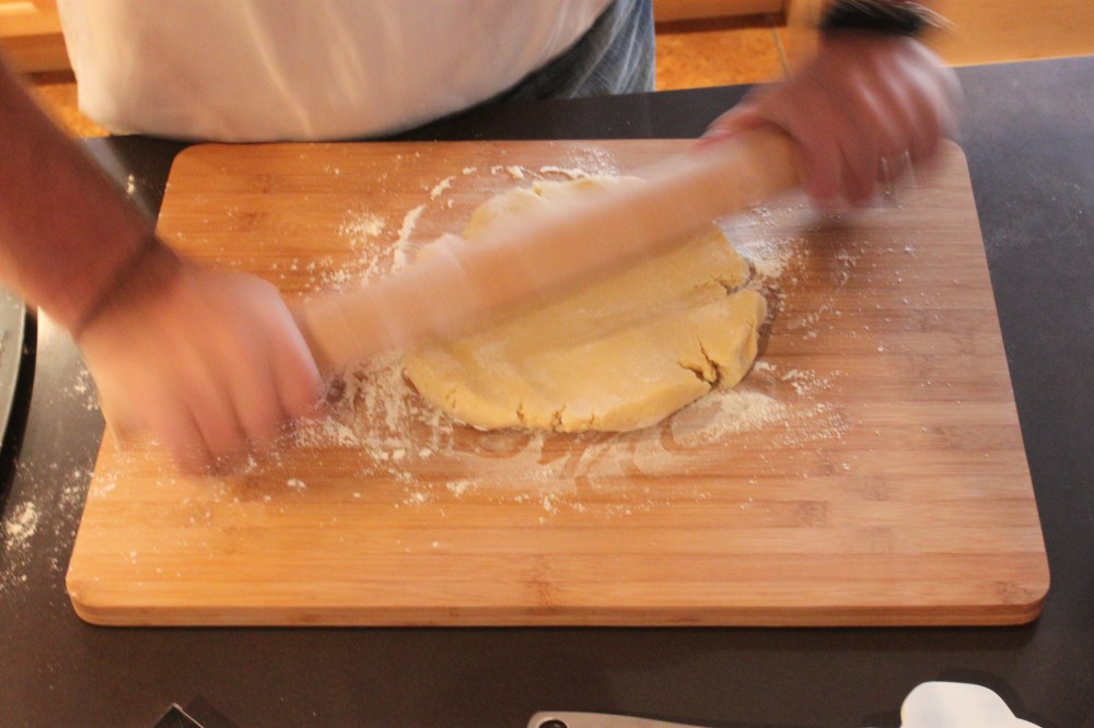 Jamie Rolling out the Sugar Cookie Dough