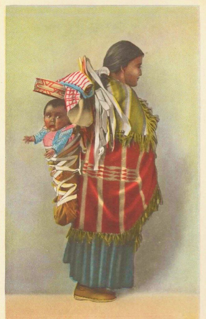 Navajo Mother and Papoose Fred Harvey Post Card