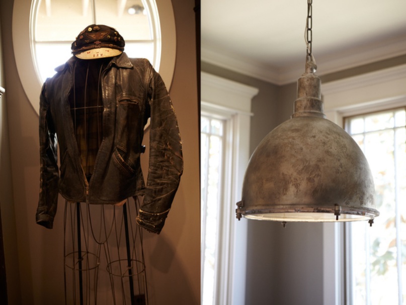 A Vintage Leather Jacket and Upcycled Pendant in Mike Wolfe's Home from Nashville Insider Magazine