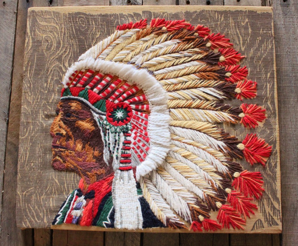 Crewel Work Indian Chief