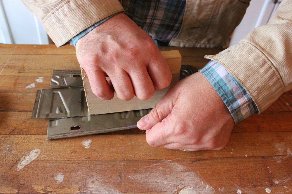 Use the Wood Block to Fold the Plate 
