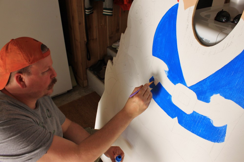 James Painting the Gnome with Acrylic Craft Paint