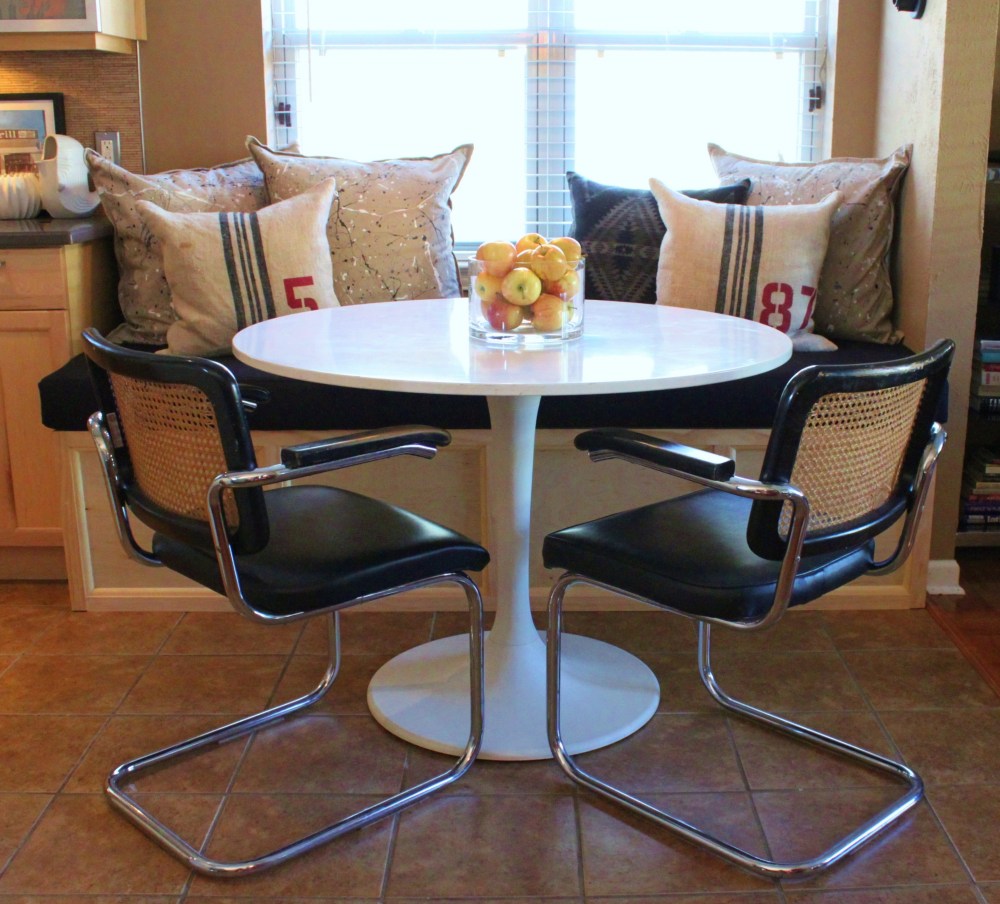 Kitchen Table, Chairs, and the New Banquette