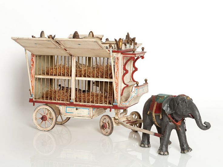Schoenhut's Humpty Dumpty Circus Elephant and Cage