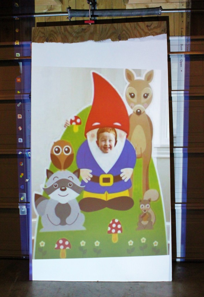 The Projected Image on my Primed Plywood Sheet