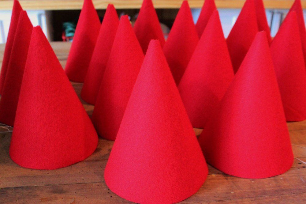 Finished Felt Gnome Hats