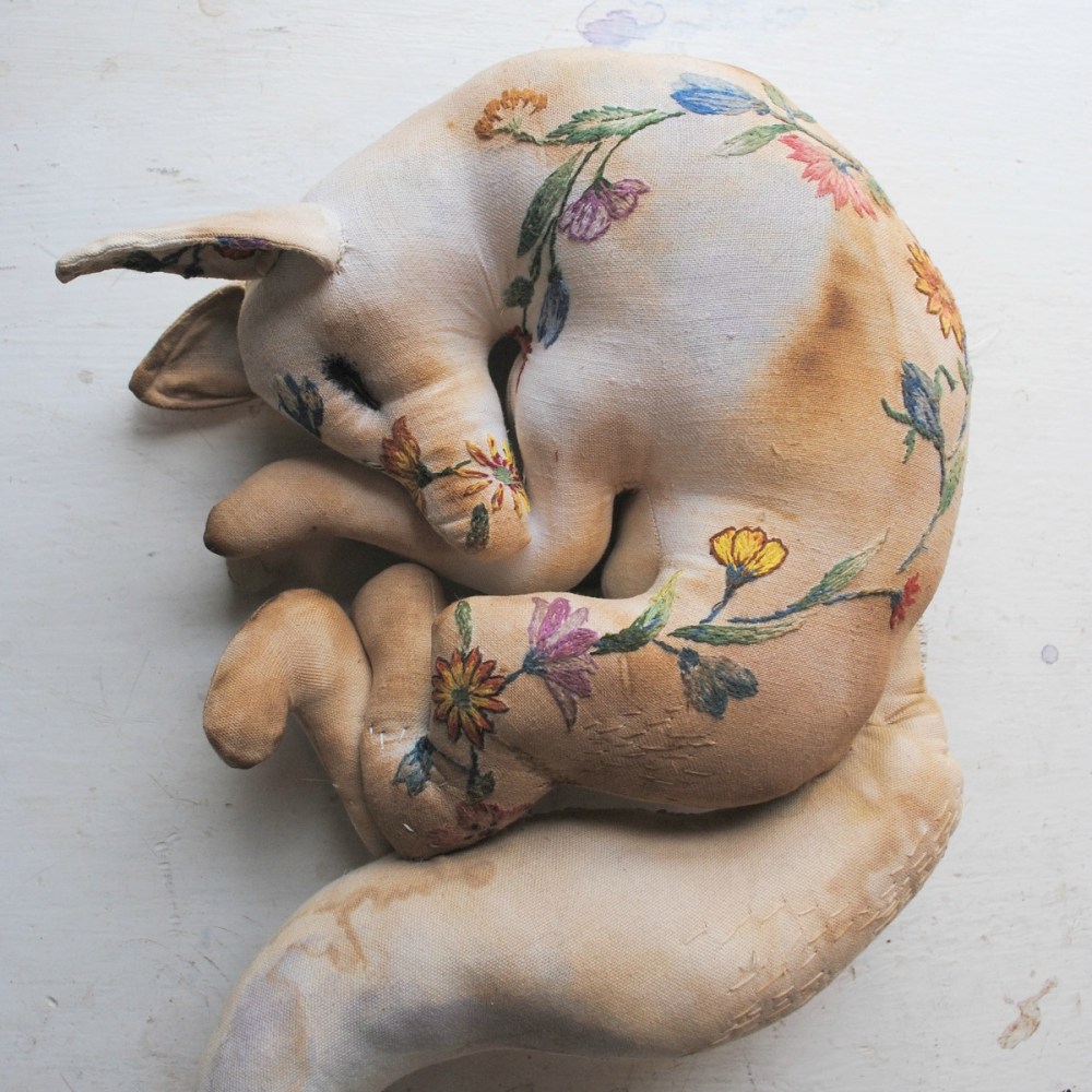 Flower fox sleeping by Mister Finch