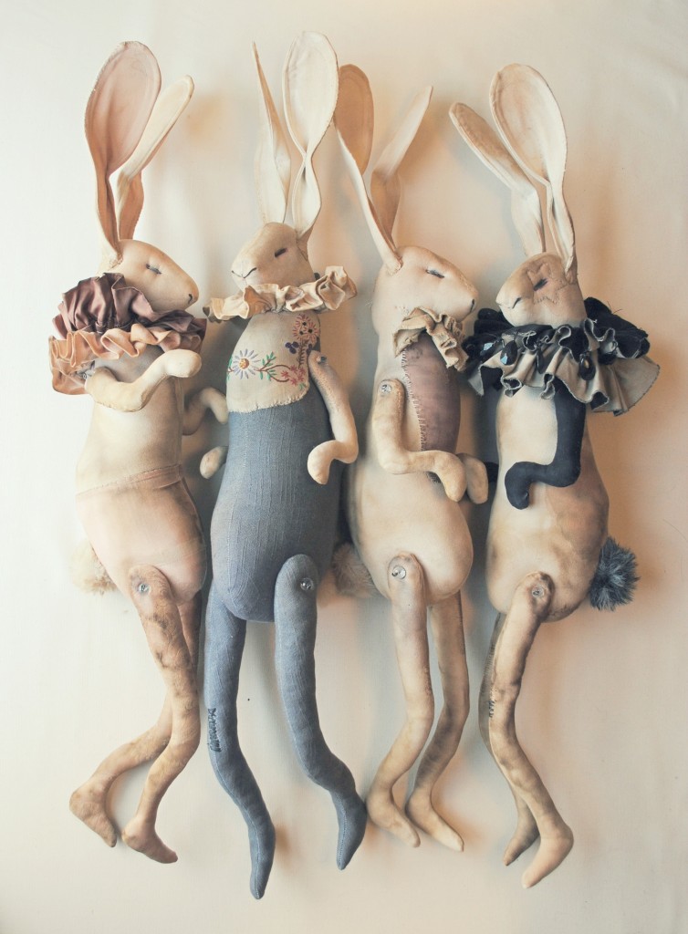 Hare Dolls Made With Vintage Cottons by Mister Finch