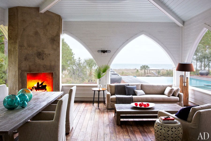 John Mellencamp's South Carolina House Outdoor Sreeened Porch