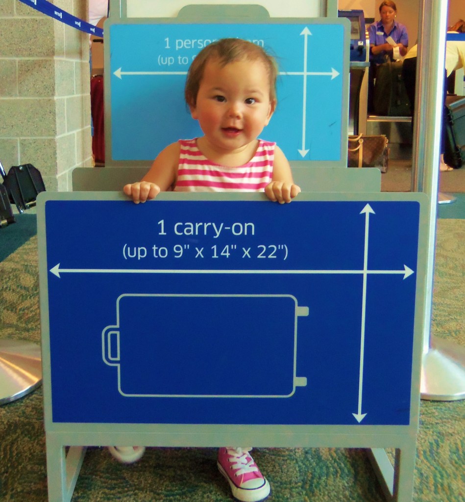 Making Sure the Baby Would Fit in the Overhead Compartment