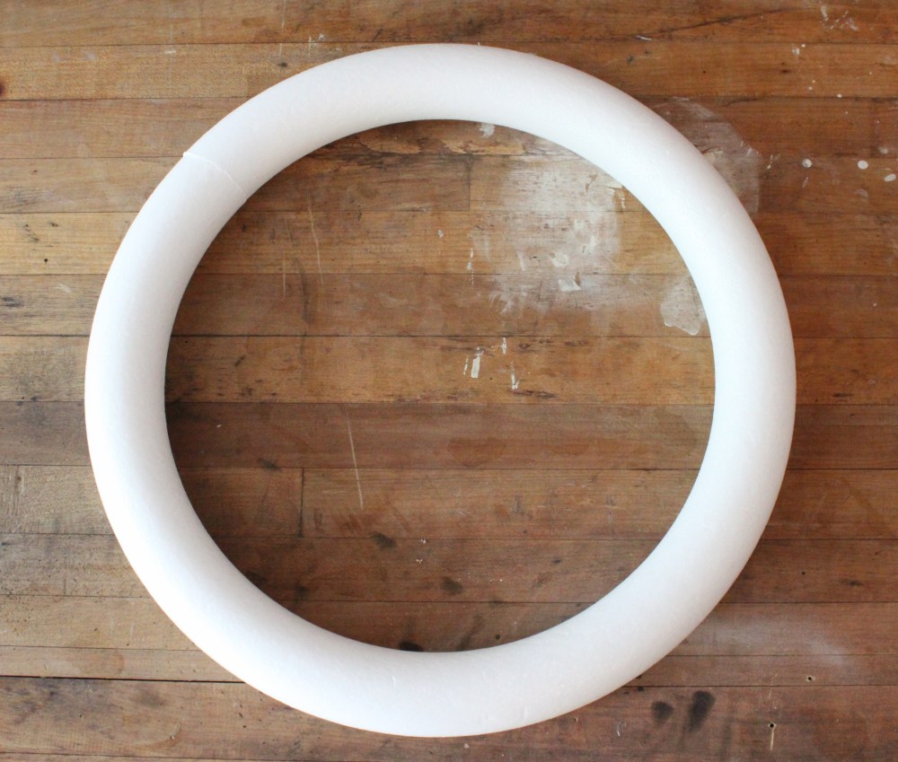 18 Inch Round White Foam Wreath from the Craft Store