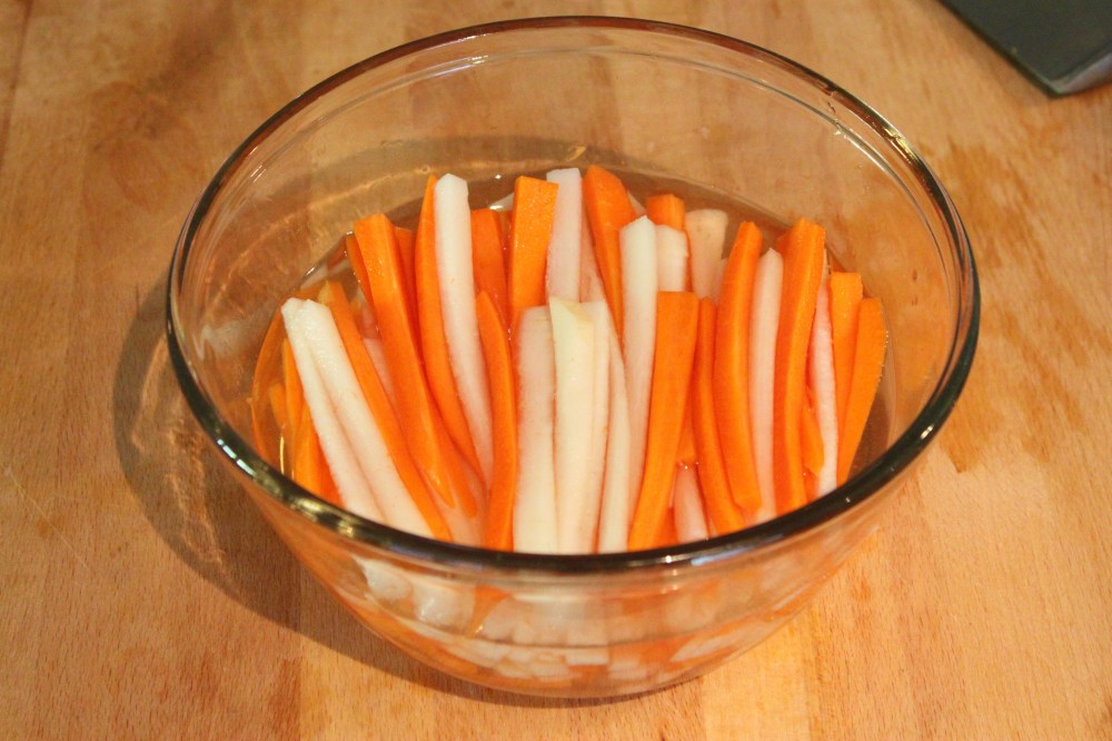 Carots and Daikon Marinating