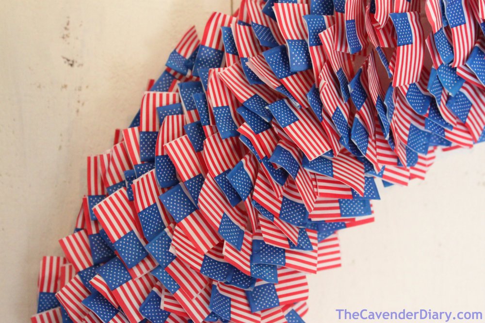 Close-up of American Flag Toothpick Wreath