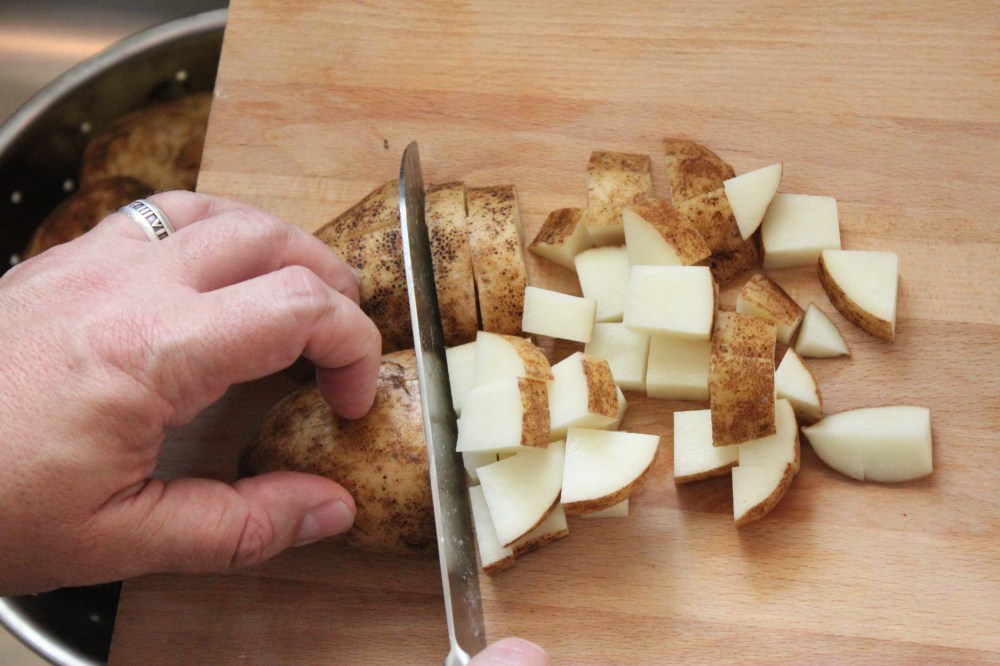 Dice the Potatoes into Even Pieces