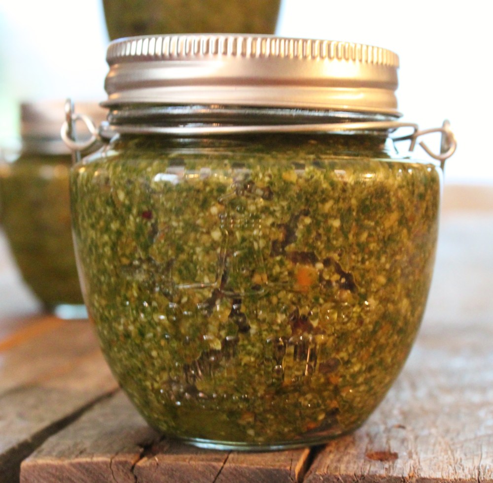 Jared and Finished Pesto from the Cavender Diary