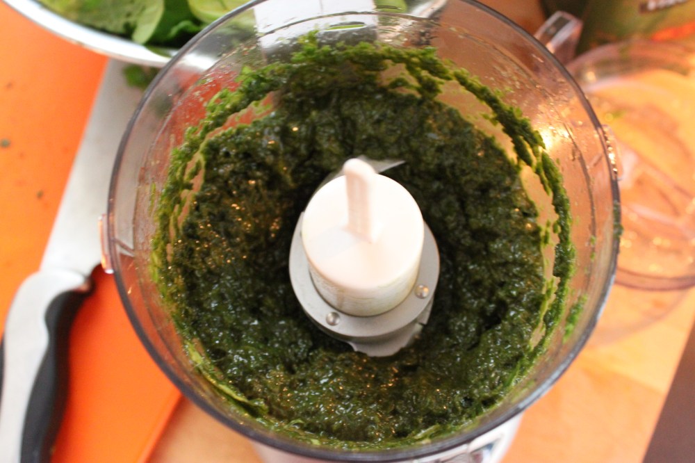 The Basil Becomes a Fine Paste