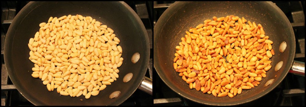 Toasting Pine Nuts Collage