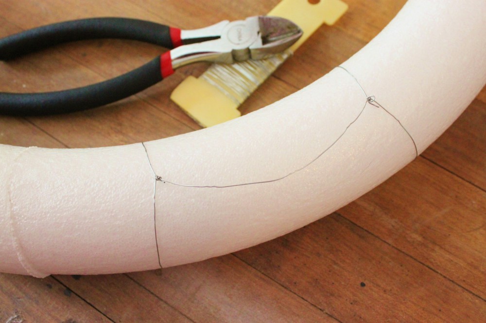 Use Wire to Make a Hanging Loop on the Back of the Wreath