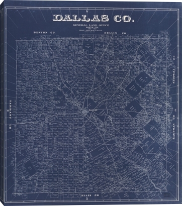 1884 Map of Dallas on Canvas from Gallery Direct