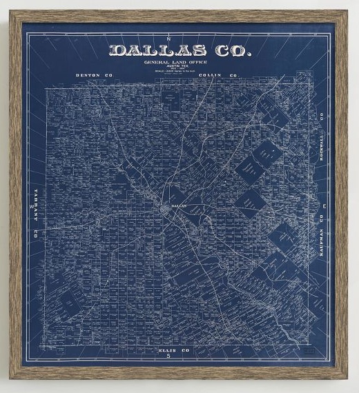 Framed 1884 Map of Dallas County From West Elm