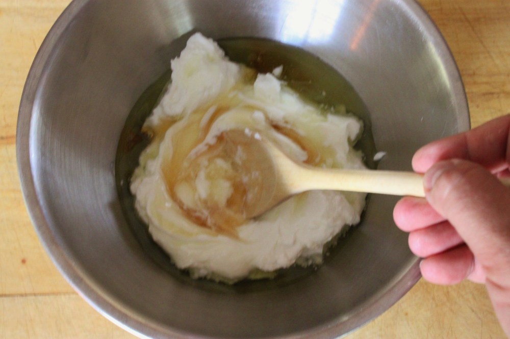 Gently Mix Together Yogurt, Honey, and Lemon Syrup