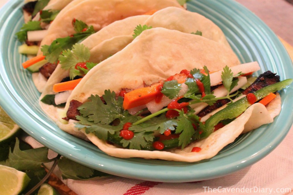 Grilled Pork Vietnamese Style Banh-Mi Tacos from the Cavender Diary