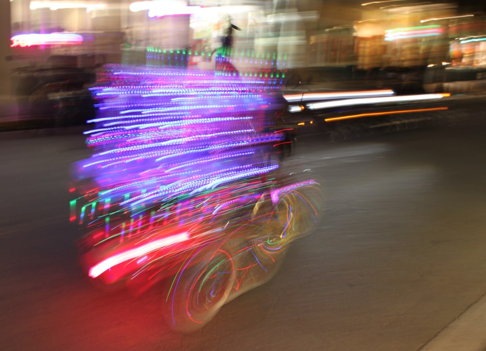 The "Light Brite" Bike Goes Speeding By