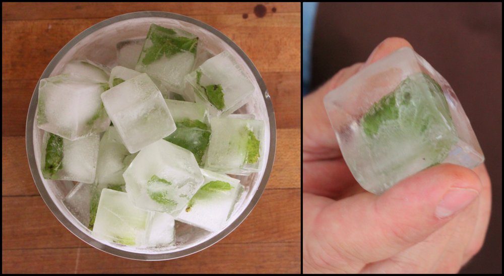 Mint Filled Ice Cubes Collage
