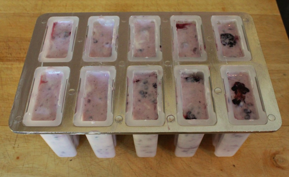 Paletas in Popcicle Molds Ready for the Freezer