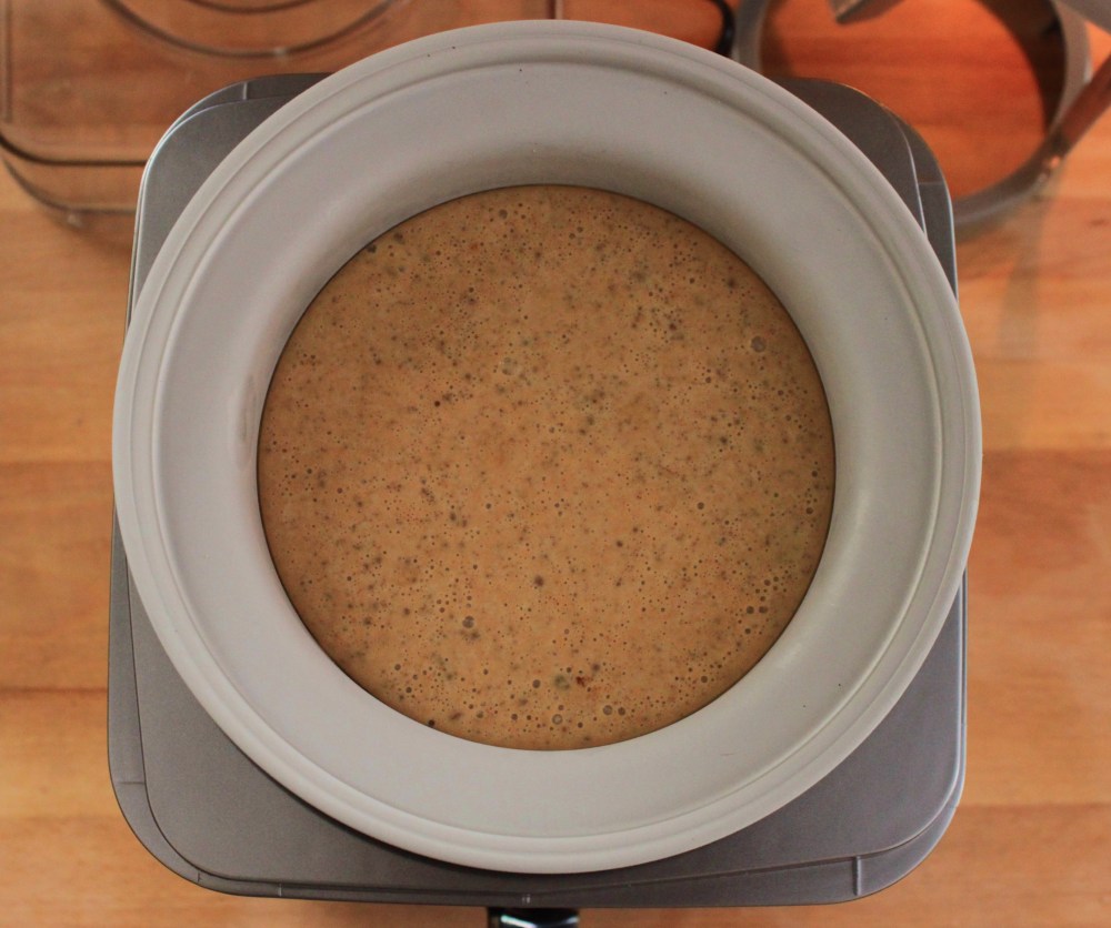 Put Pumpkin Pie Ice Cream Mixture in Electric Ice Cream Maker
