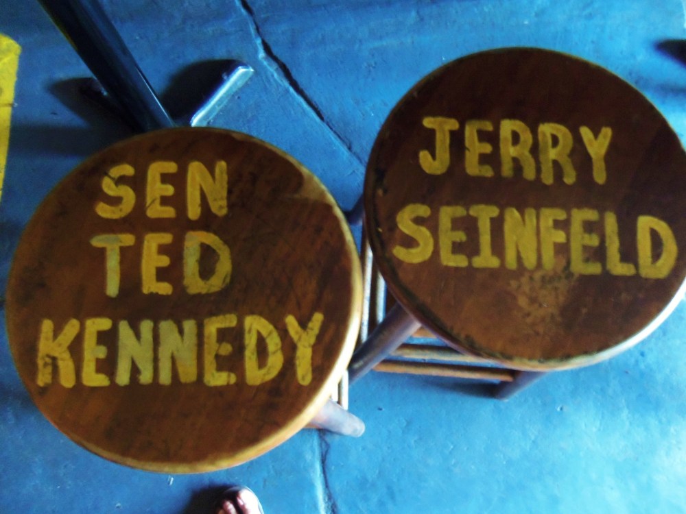 Ted Kennedy and Jerry Seinfeld Stools at Captin Tony's
