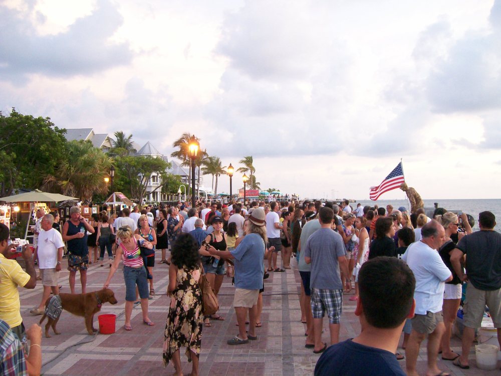 The Croud in Key West at the Sunset Celebration