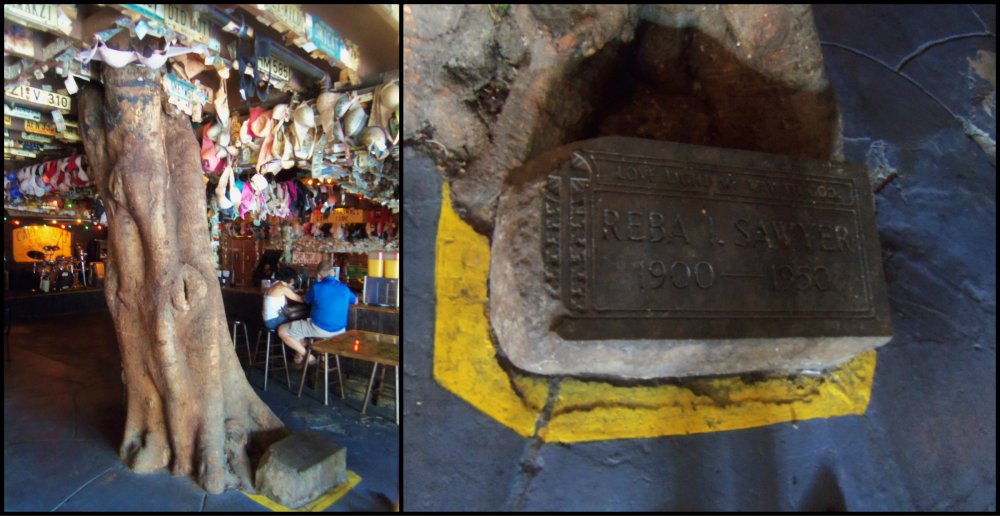 The Hanging Tree in Captain Tony's and the Gravestone Beneath Collage