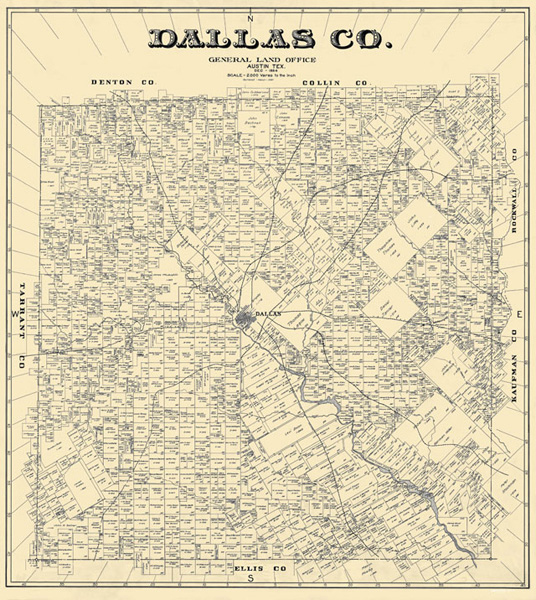 Unframed 1884 Map of Dallas County from eBay