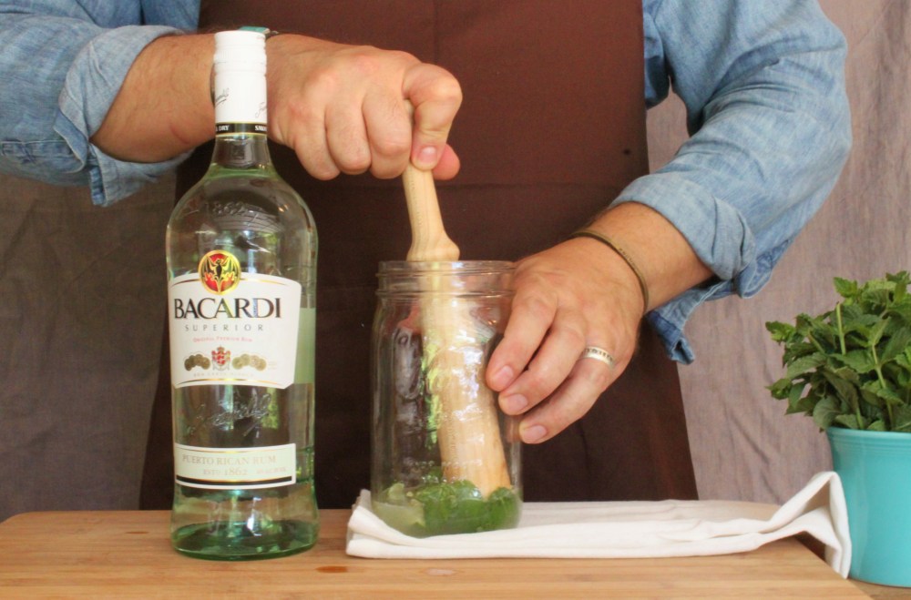 Use a Muddler to Squish the Limes, Sugar and Mint