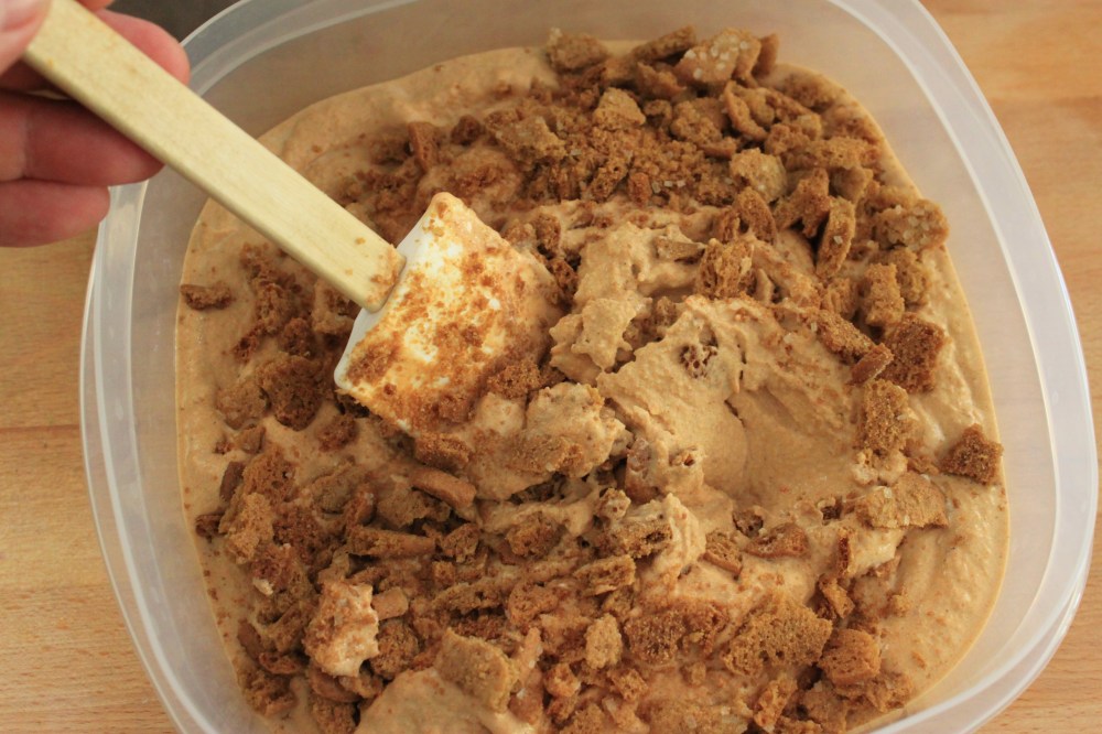 While Still Soft, Gently Fold in the Crumbled Cookies