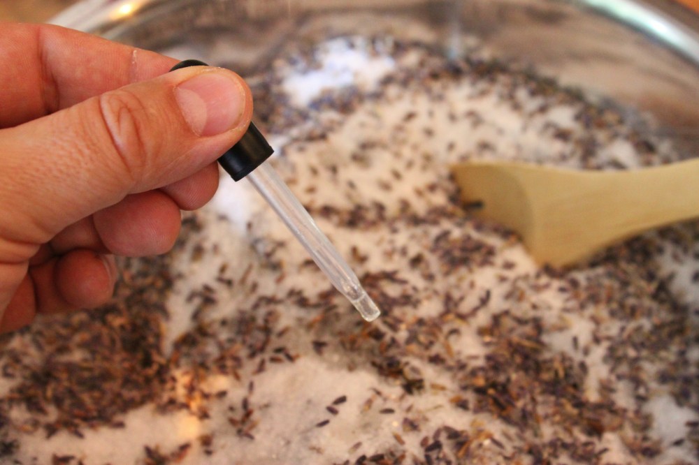 Add Drops of Lavender Essential Oil with an Eye Dropper