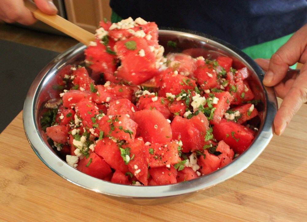 Gently Fold the Watermelon with the Other Ingredients