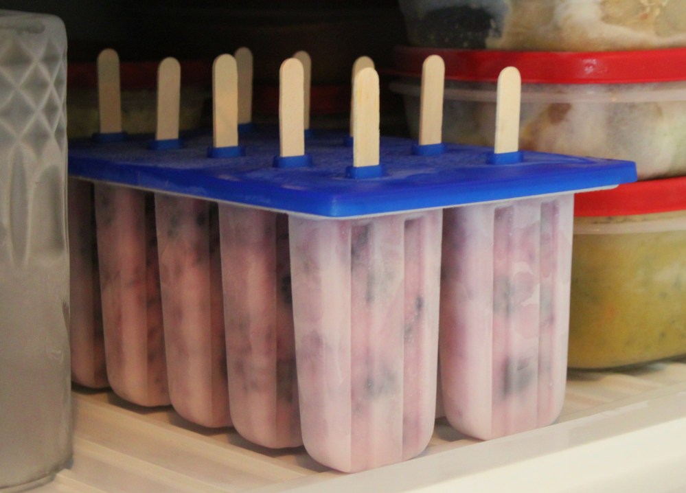 Our Berry-Yogurt Paletas in the Freezer