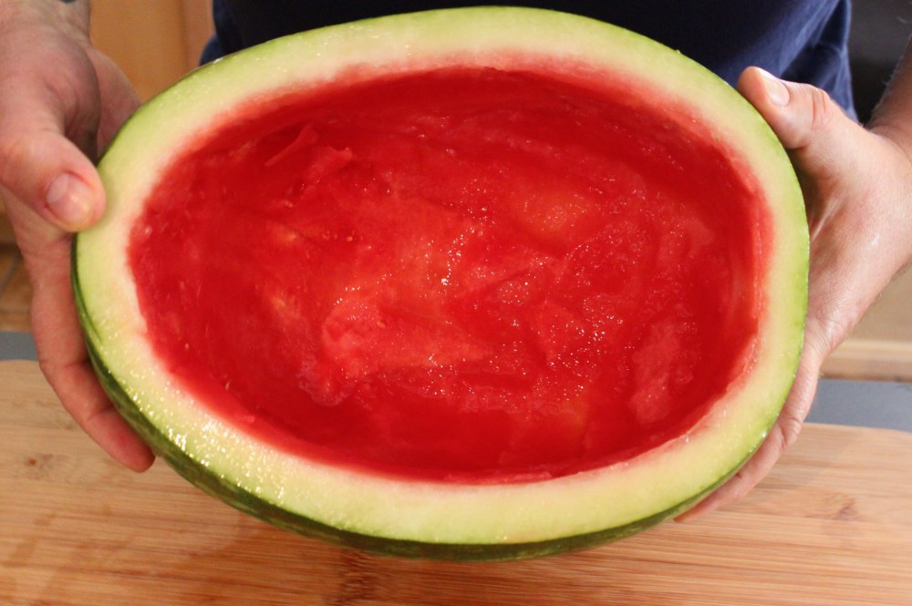 Scrape the Inside Until all the Melon is Removed