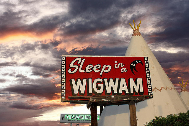 Sleep in a Wigwam Sign