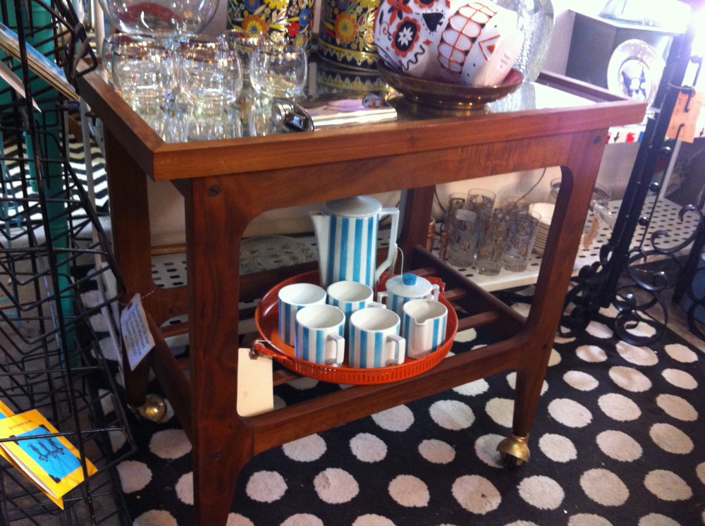 Teak Mid-Century Mirrored Side Table