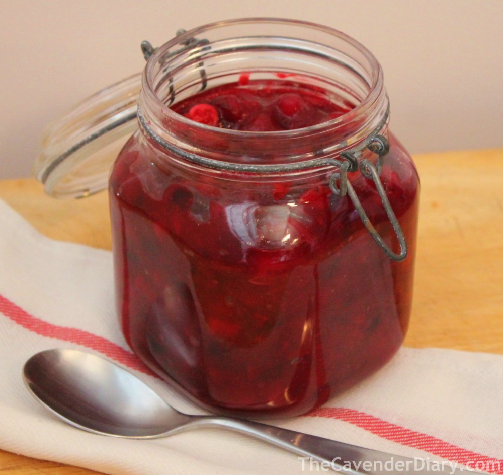 Cape Cod Cranberry Sauce in a Mason Jar from the Cavender Diary